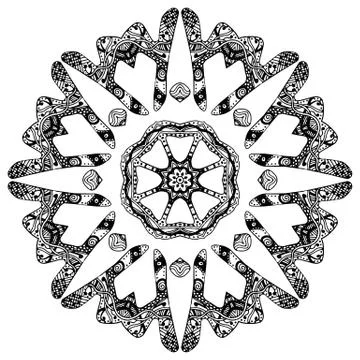 Handdrawn round pattern Illustrazione stock