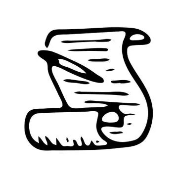 Handdrawn scroll doodle icon. Hand drawn black sketch. Sign symbol. Decoratio Stock Illustration