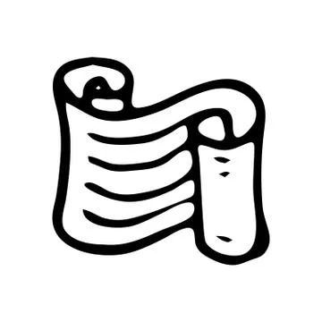 Handdrawn scroll doodle icon. Hand drawn black sketch. Sign symbol. Decoratio Stock Illustration