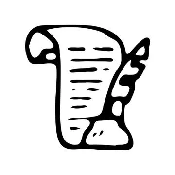 Handdrawn scroll doodle icon. Hand drawn black sketch. Sign symbol. Decoratio Stock Illustration