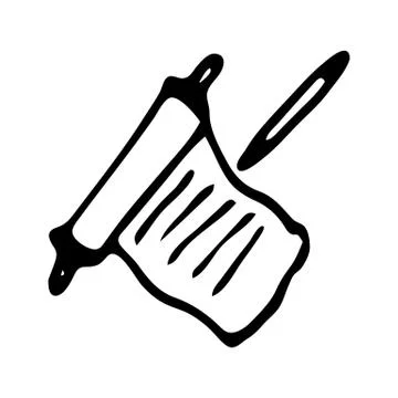 Handdrawn scroll doodle icon. Hand drawn black sketch. Sign symbol. Decoratio Stock Illustration