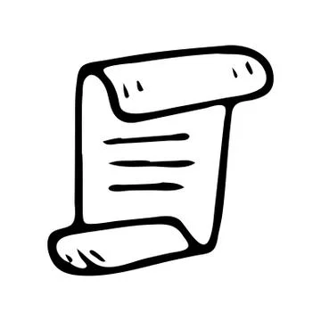 Handdrawn scroll doodle icon. Hand drawn black sketch. Sign symbol. Decoratio Stock Illustration