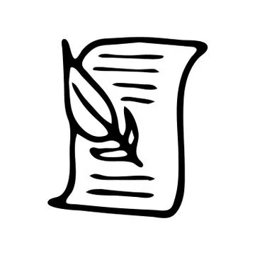 Handdrawn scroll doodle icon. Hand drawn black sketch. Sign symbol. Decoratio Stock Illustration