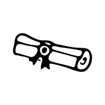 Handdrawn scroll doodle icon. Hand drawn black sketch. Sign symbol. Decoratio Stock Illustration