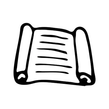 Handdrawn scroll doodle icon. Hand drawn black sketch. Sign symbol. Decoratio Stock Illustration