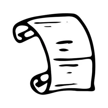 Handdrawn scroll doodle icon. Hand drawn black sketch. Sign symbol. Decoratio Stock Illustration