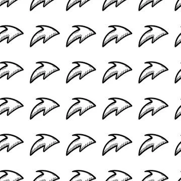 Handdrawn seamless pattern arrow doodle icon. Hand drawn black sketch. Sign s Stock Illustration