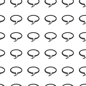 Handdrawn seamless pattern cloud chat doodle icon. Hand drawn black sketch. S Stock Illustration