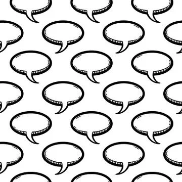 Handdrawn seamless pattern cloud chat doodle icon. Hand drawn black sketch. S Stockillustratie
