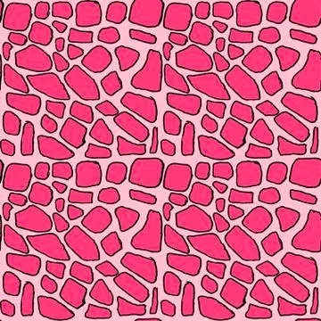 Handdrawn seamless pink pattern. Vector illustration. Stock Illustration