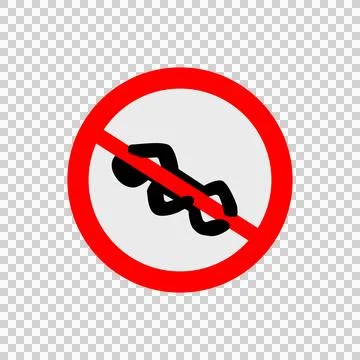 Handdrawn Simple Circular Sign Shape Prohibit Chain Connection Icon Symbol 스톡 일러스트