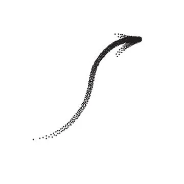 Handdrawn stipple arrow vector in sketch style isolated on white background Illustrazione stock