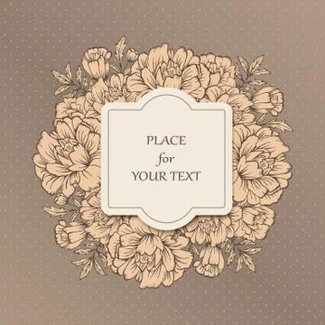 Handdrawn vector poster with place for your text. Unique template wedding card Stock Illustration