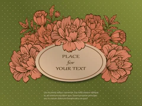 Handdrawn vector poster with place for your text. Unique template wedding card Stock Illustration