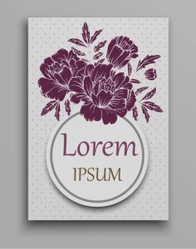 Handdrawn vector poster with place for your text. Unique template wedding card Illustrazione stock