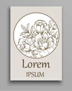 Handdrawn vector poster with place for your text. Unique template wedding card Stock Illustration