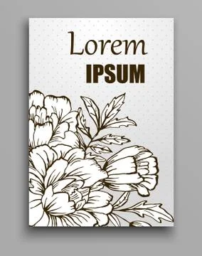 Handdrawn vector poster with place for your text. Unique template wedding card Stock Illustration