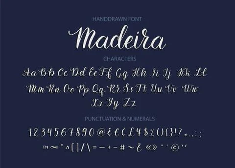 Handdrawn Vector Script font. Brush style textured calligraphy cursive typeface. Stockillustratie