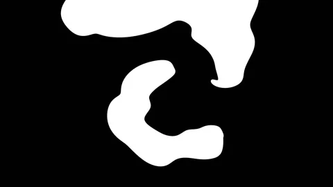 Handdrawn white liquid transition on black background animation Stock Footage 292631622