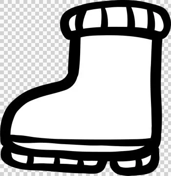 Handdrawn Winter Boot Outline Illustration 스톡 일러스트