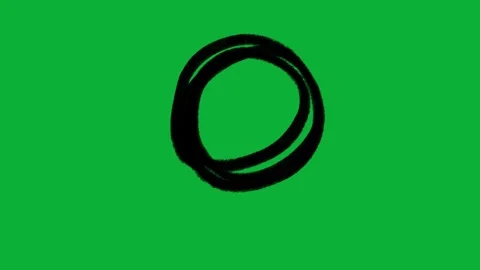 Handdrawn zigzag doodle circle animation | Rough sketch | Green screen	 Stock Footage 316259549