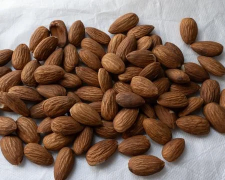 Handful of almonds Stock Photos