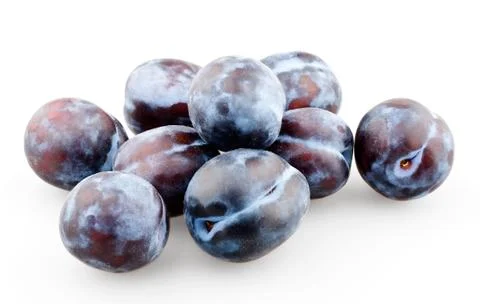 Handful of black plums Stock Photos