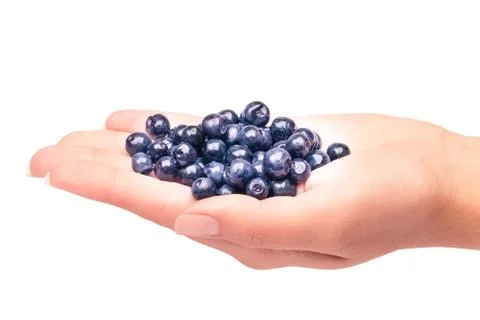 Handful of blueberries Stock Photos
