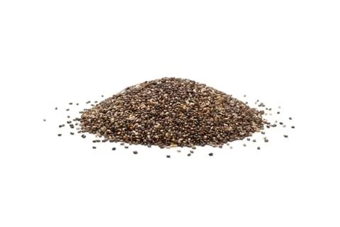 Handful of chia seeds on a white background. Healthy food. Nutrition. Isolate Stock Photos