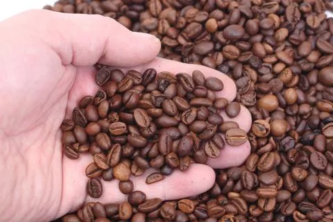 Handful of coffee Stock Photos
