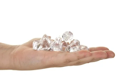 Handful of diamonds Stock Photos