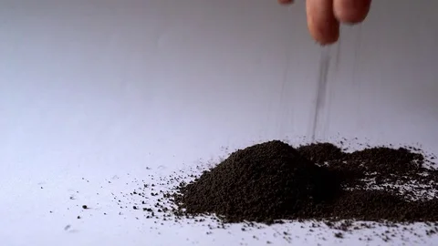 Handful of earth on white background Stock Footage 73632055