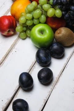A handful of fruit on the table Stock Photos
