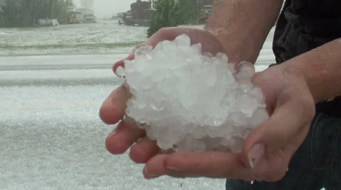 Handful of Hail 스톡 동영상 54749931
