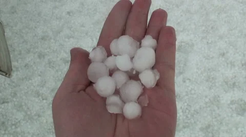 Handful of Hail Stock Footage 54750182