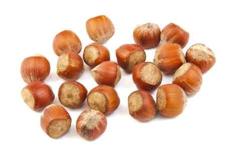 Handful of hazelnuts Stock Photos