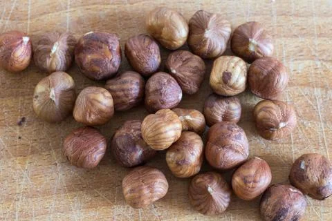 Handful of hazelnuts Stock Photos