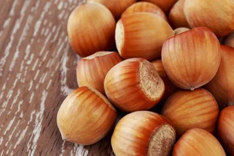 The handful of hazelnuts Stock Photos
