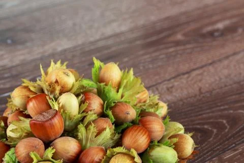 The handful of hazelnuts Stock Photos