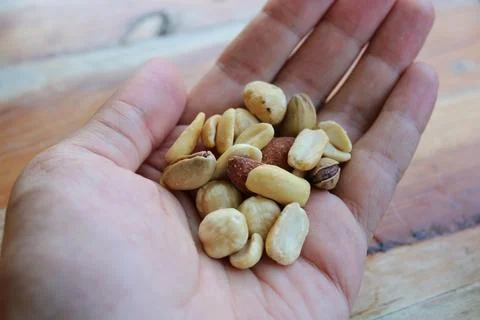 A handful of mixed nuts Stock Photos