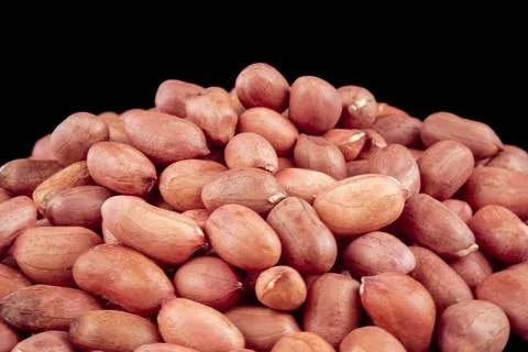 Handful of peanuts. Peanuts close up macro 写真素材