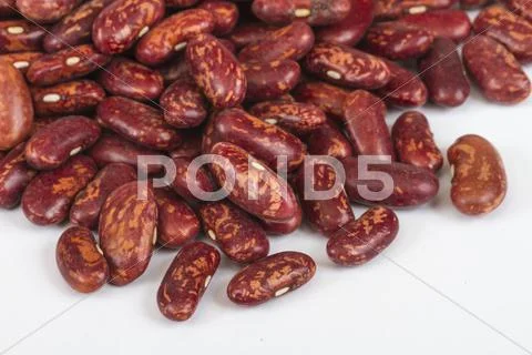 A handful of red beans. View from above. Isolated on white backg Stock Photos