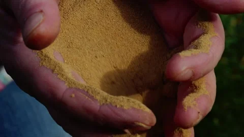 Handful of sand close up Stock Footage 280067435