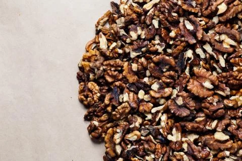 Handful of walnut kernels Stock Photos