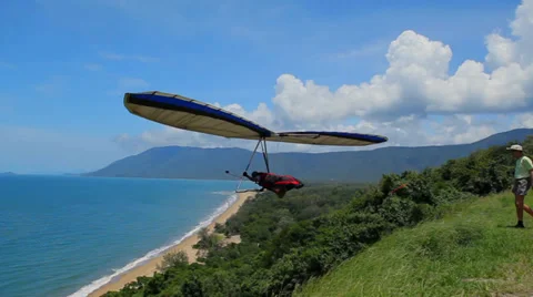 Handglider taking off Stock Footage 29667006