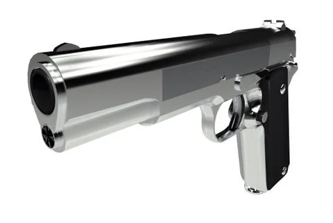 Handgun 3d illustration isolated on solid white background. イラスト素材