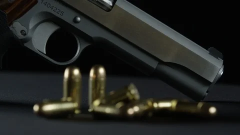 Handgun with ammo Stock Footage 113917697
