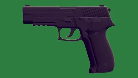 Handgun Animated - Stock Video Element Stock Footage 338018392