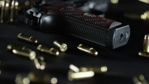 Handgun with Bullets Stock-Footage 113833260