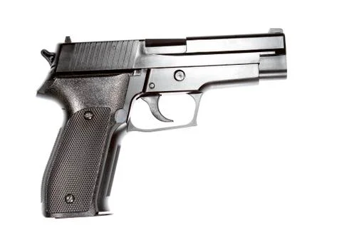 Handgun isolated on plain background Stock Photos
